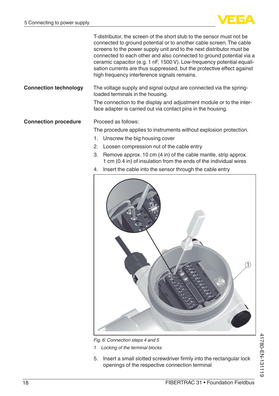 VEGA FIBERTRAC 31 Foundation Fieldbus User Manual | Page 18 / 80