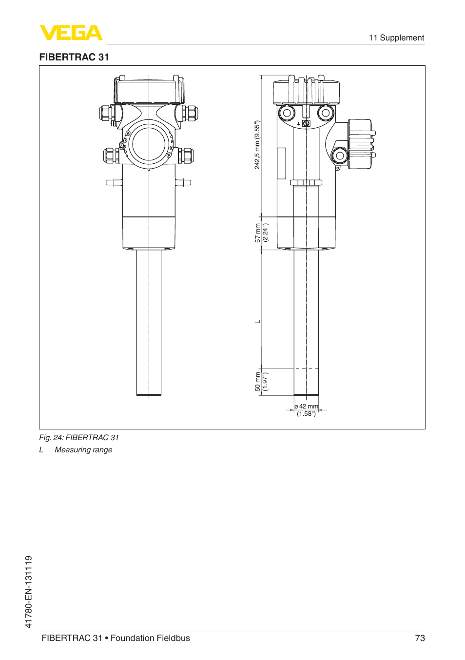 Fibertrac 31 | VEGA FIBERTRAC 31 Foundation Fieldbus User Manual | Page 73 / 80