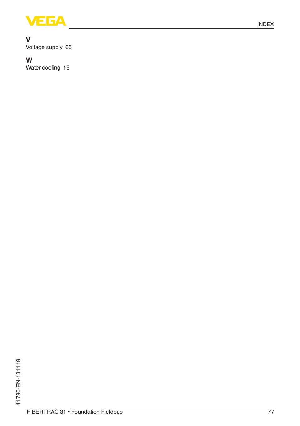 VEGA FIBERTRAC 31 Foundation Fieldbus User Manual | Page 77 / 80