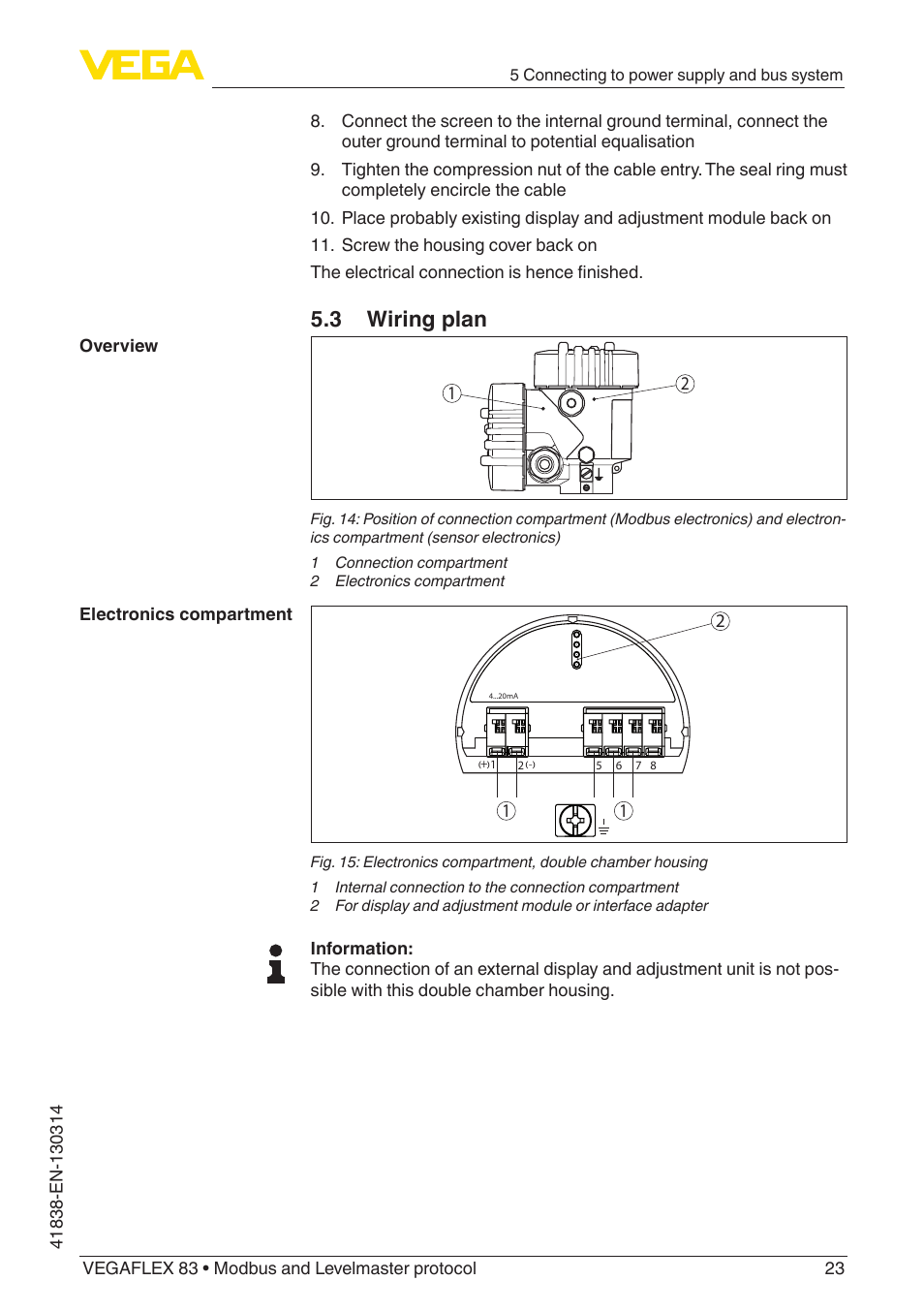 3 wiring plan | VEGA VEGAFLEX 83 Modbus and Levelmaster protocol PFA insulated User Manual | Page 23 / 96