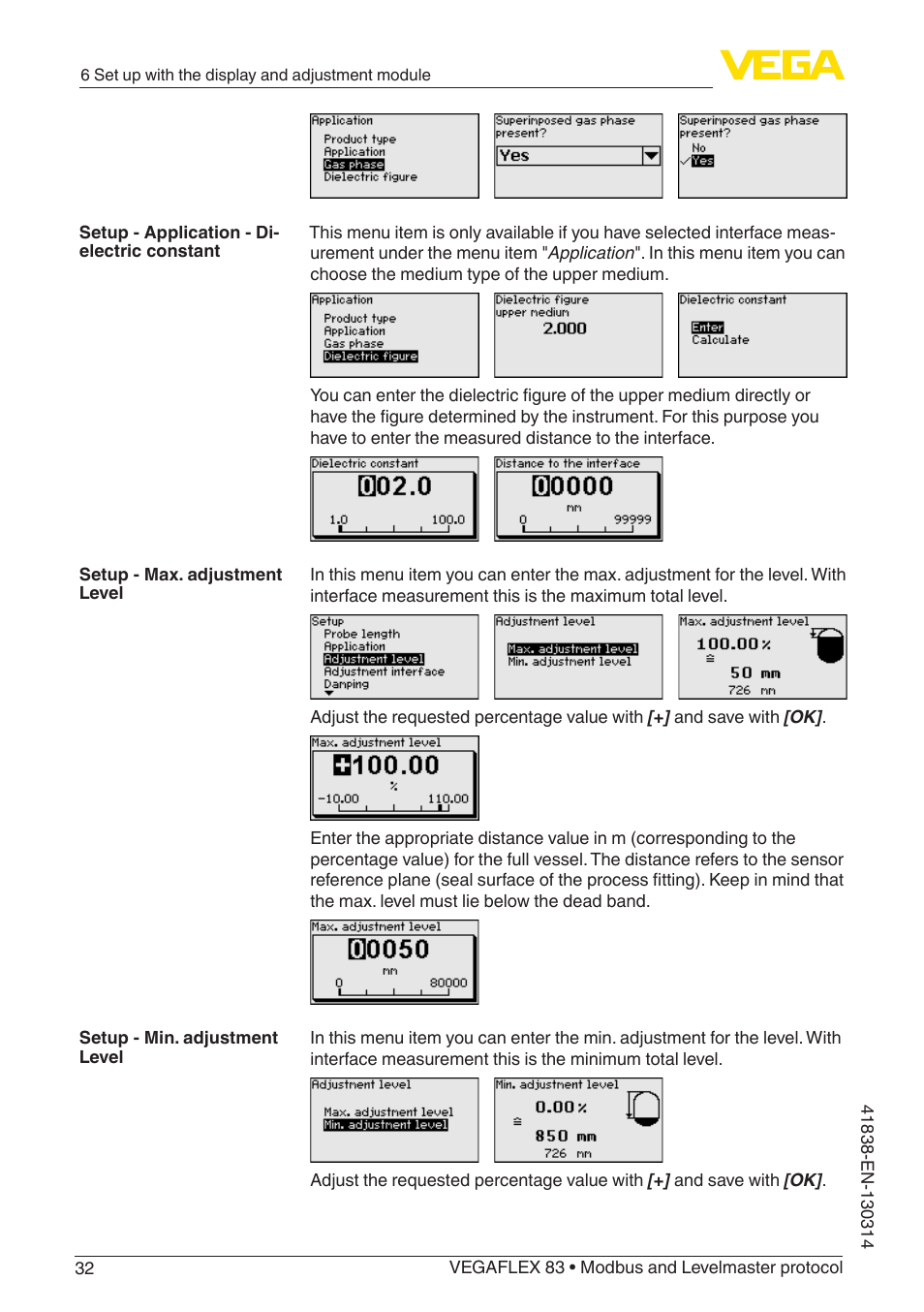 VEGA VEGAFLEX 83 Modbus and Levelmaster protocol PFA insulated User Manual | Page 32 / 96