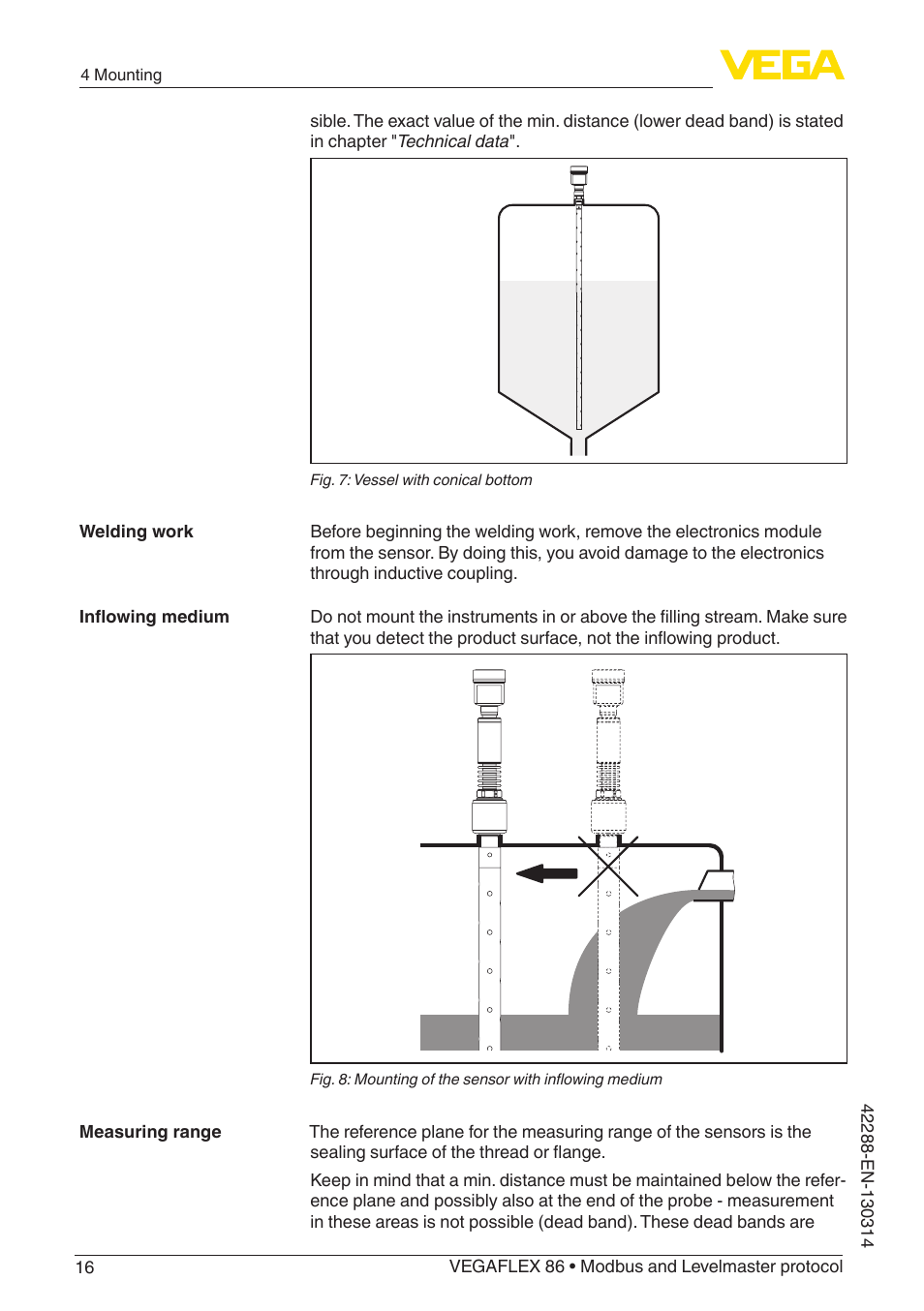 VEGA VEGAFLEX 86 Modbus and Levelmaster protocol Coax probe User Manual | Page 16 / 92