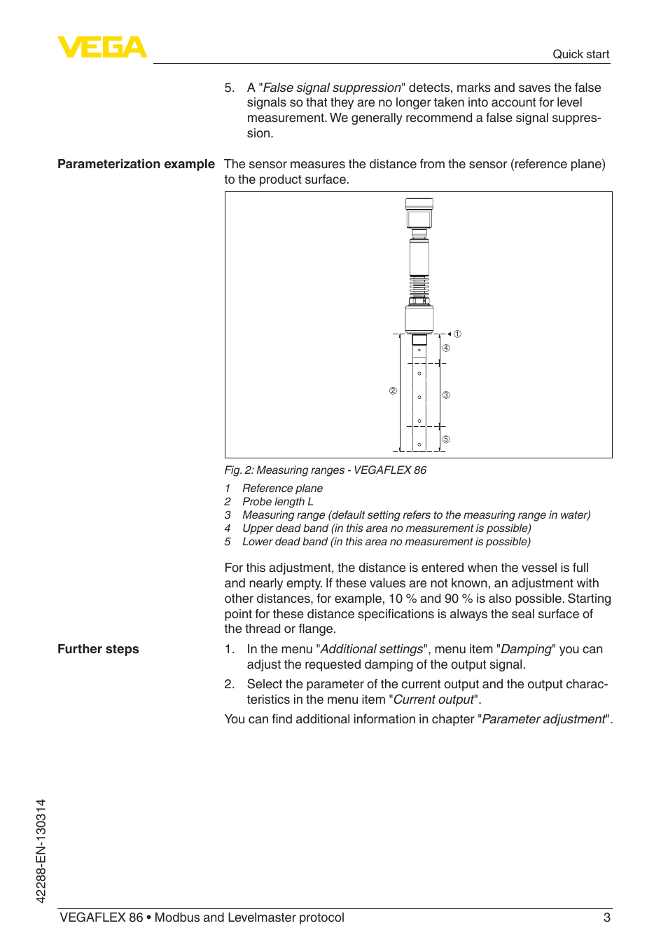 VEGA VEGAFLEX 86 Modbus and Levelmaster protocol Coax probe User Manual | Page 3 / 92