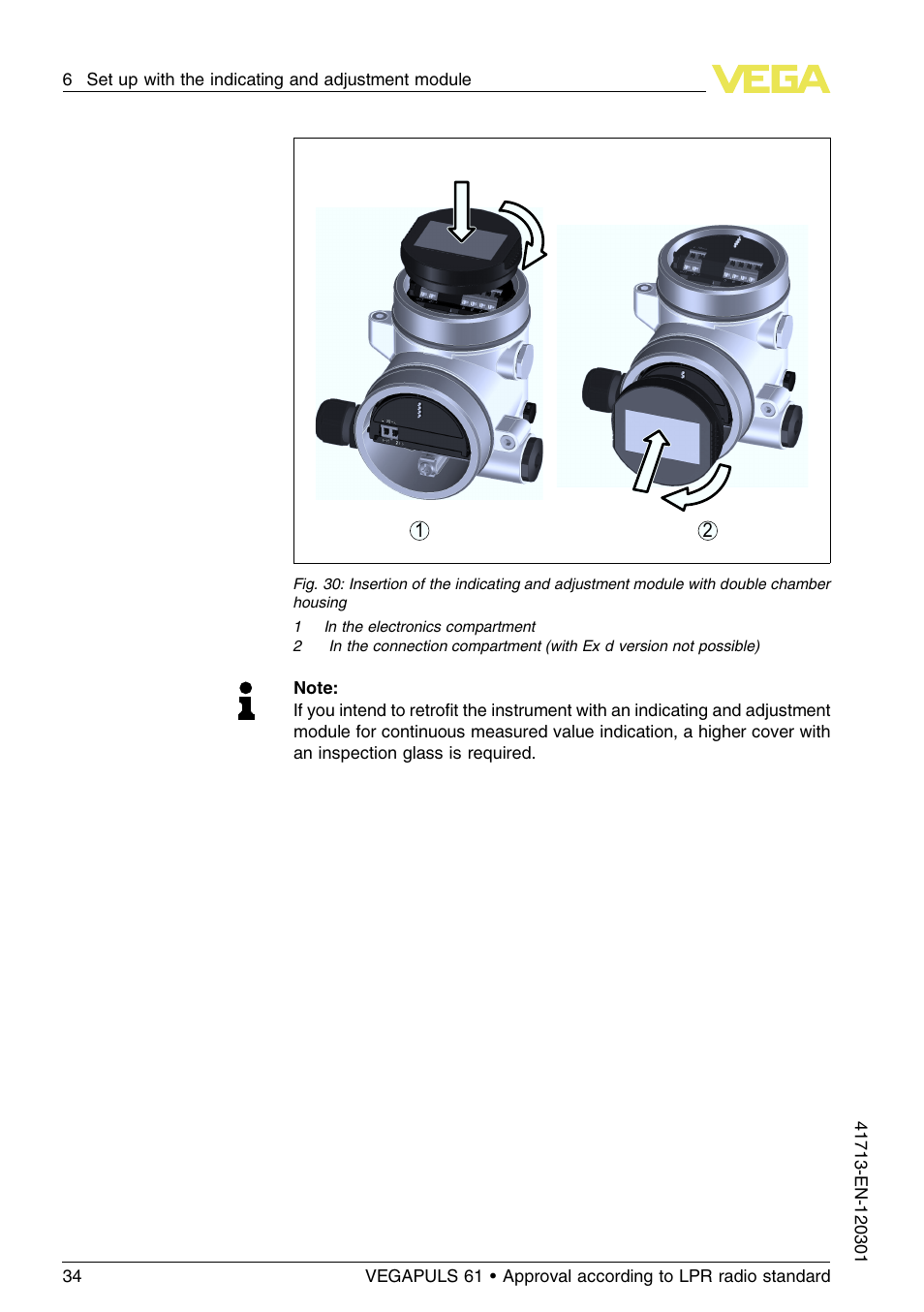 VEGA VEGAPULS 61 (≥ 2.0.0 - ≥ 4.0.0) 4 … 20 mA_HART - two-wire Approval according to LPR radio standard User Manual | Page 34 / 88