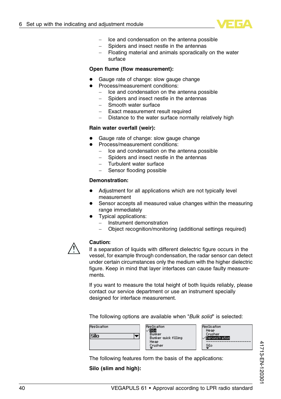 VEGA VEGAPULS 61 (≥ 2.0.0 - ≥ 4.0.0) 4 … 20 mA_HART - two-wire Approval according to LPR radio standard User Manual | Page 40 / 88