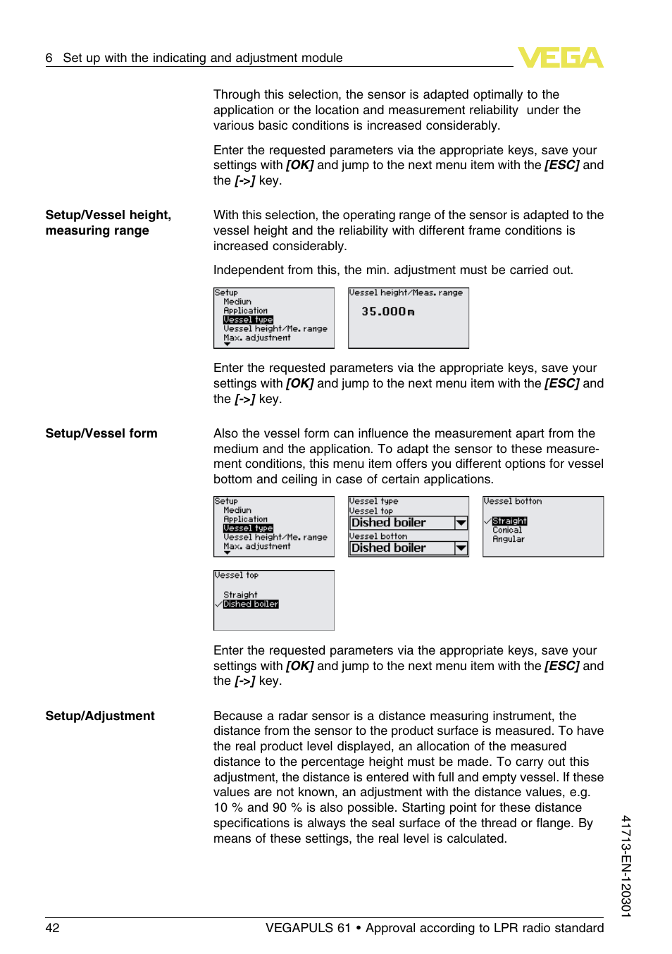 VEGA VEGAPULS 61 (≥ 2.0.0 - ≥ 4.0.0) 4 … 20 mA_HART - two-wire Approval according to LPR radio standard User Manual | Page 42 / 88