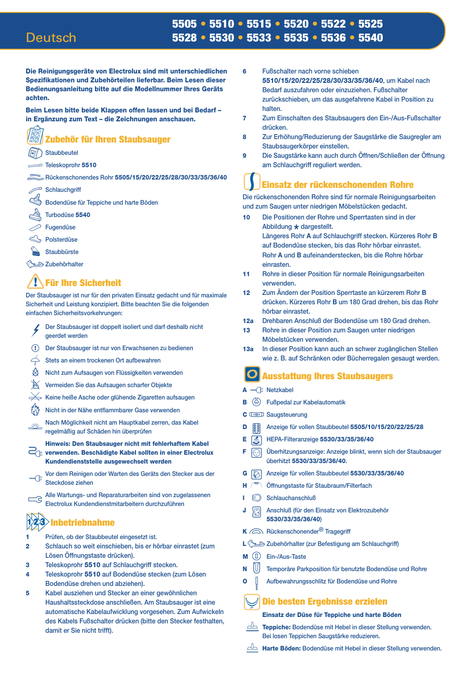 Deutsch | Electrolux OXYGEN Z 5520 User Manual | Page 7 / 79