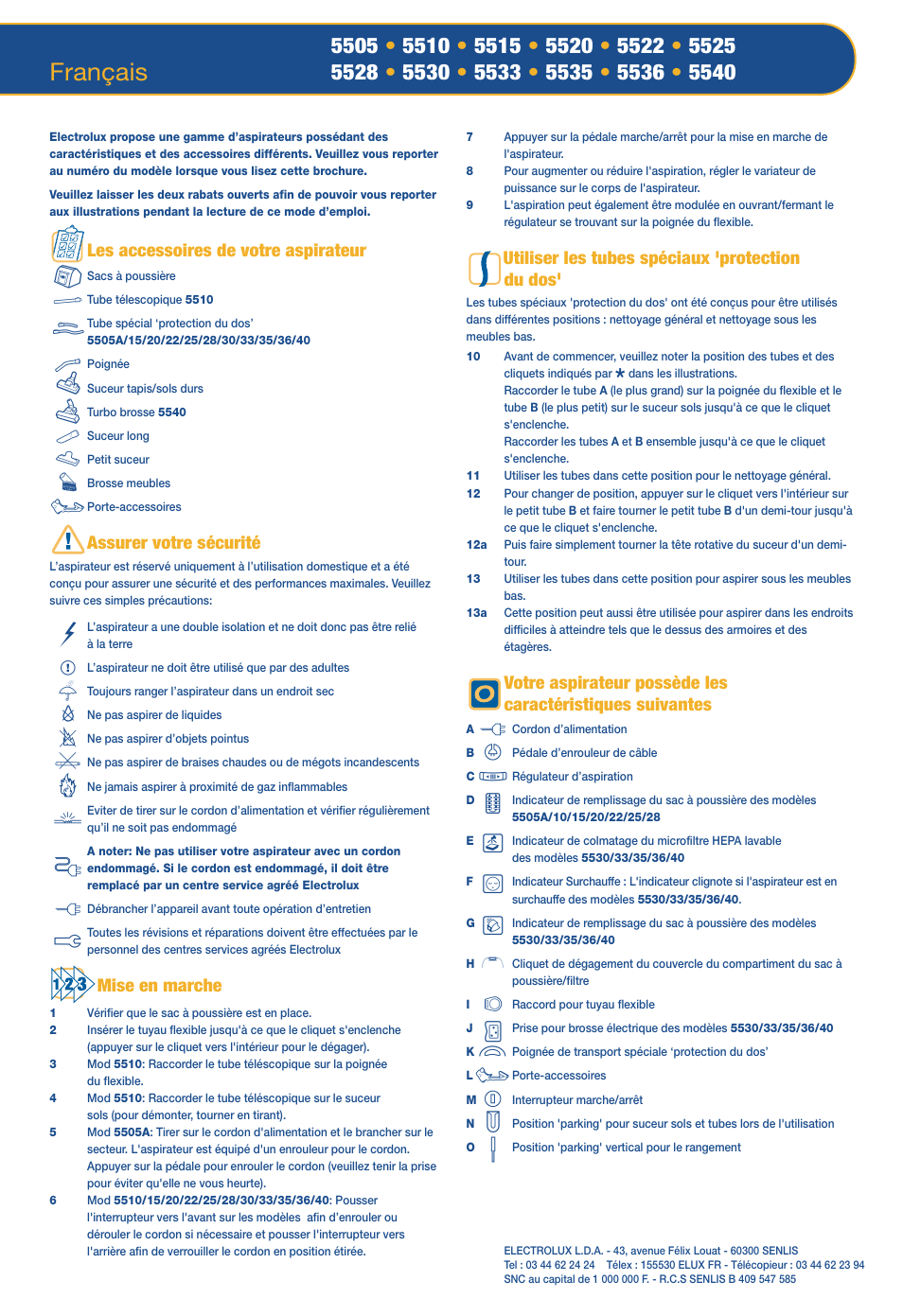 Français | Electrolux OXYGEN Z 5520 User Manual | Page 9 / 79