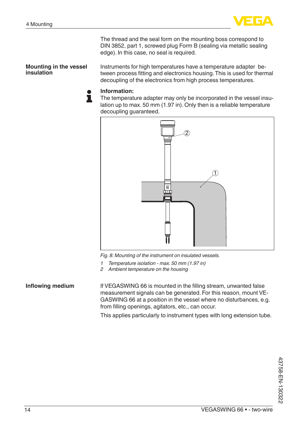 VEGA VEGASWING 66 - two-wire User Manual | Page 14 / 44