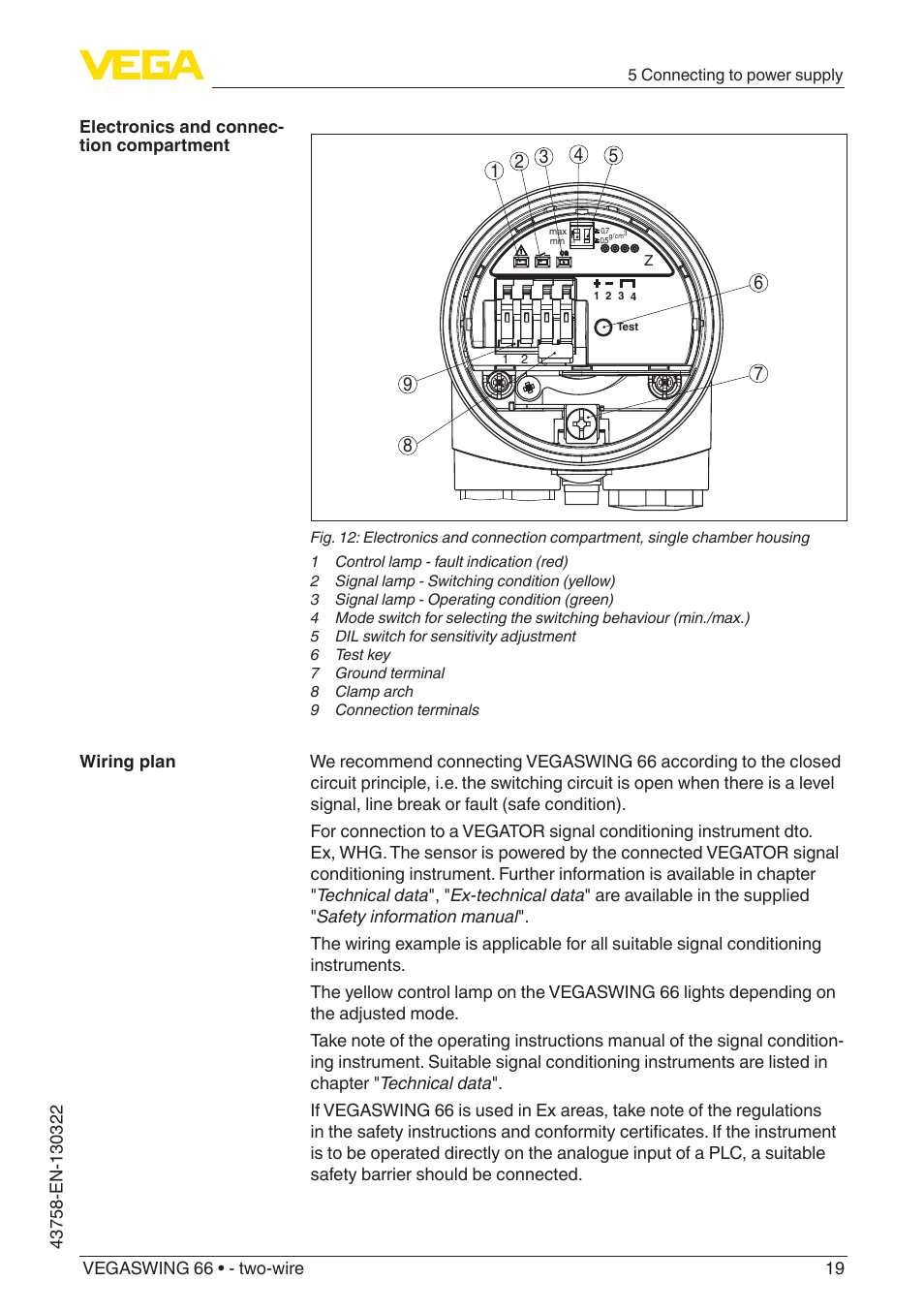 VEGA VEGASWING 66 - two-wire User Manual | Page 19 / 44