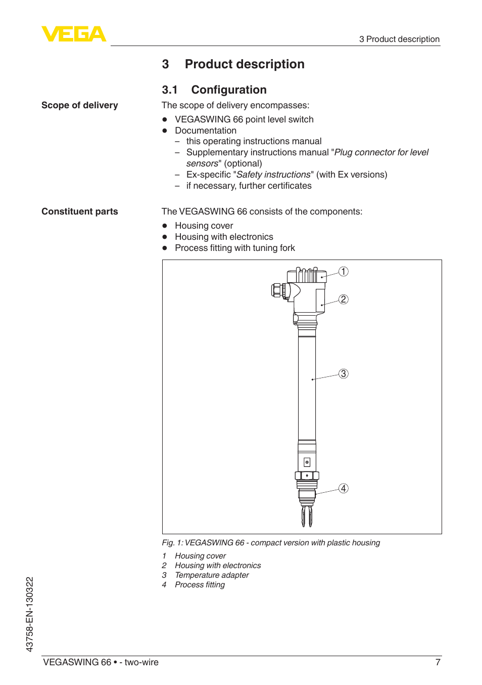 3 product description | VEGA VEGASWING 66 - two-wire User Manual | Page 7 / 44
