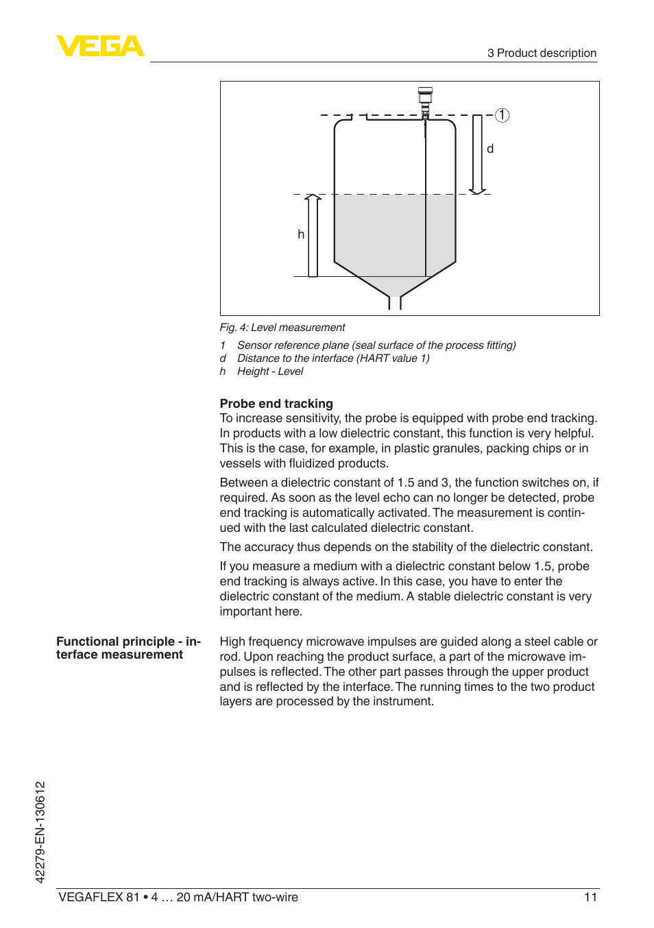 VEGA VEGAFLEX 81 4 … 20 mA_HART two-wire Coax probe User Manual | Page 11 / 92