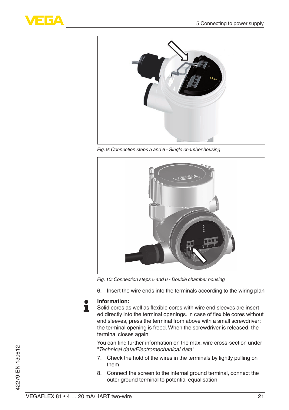 VEGA VEGAFLEX 81 4 … 20 mA_HART two-wire Coax probe User Manual | Page 21 / 92