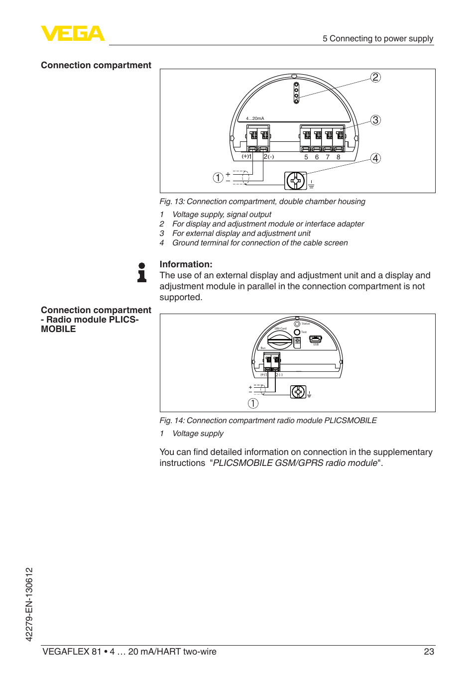 VEGA VEGAFLEX 81 4 … 20 mA_HART two-wire Coax probe User Manual | Page 23 / 92