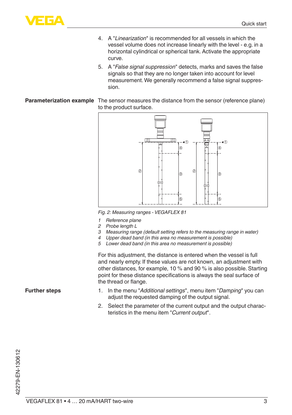 VEGA VEGAFLEX 81 4 … 20 mA_HART two-wire Coax probe User Manual | Page 3 / 92