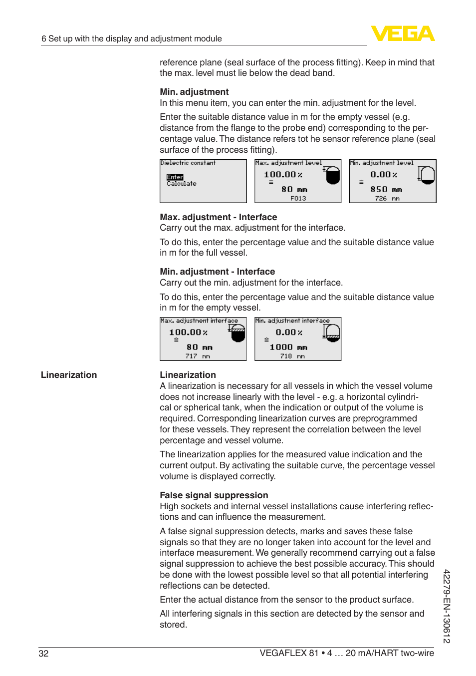VEGA VEGAFLEX 81 4 … 20 mA_HART two-wire Coax probe User Manual | Page 32 / 92