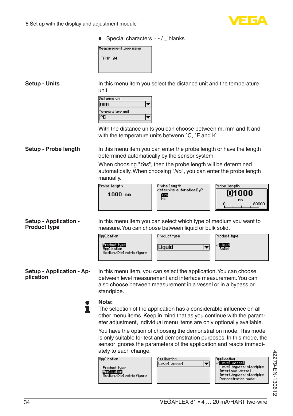 VEGA VEGAFLEX 81 4 … 20 mA_HART two-wire Coax probe User Manual | Page 34 / 92