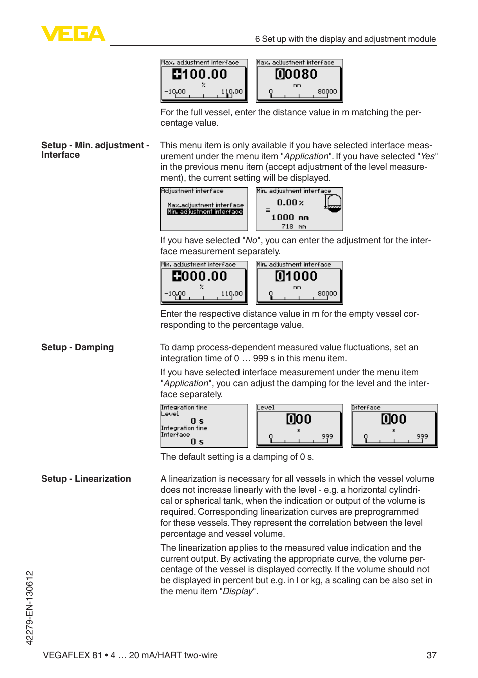 VEGA VEGAFLEX 81 4 … 20 mA_HART two-wire Coax probe User Manual | Page 37 / 92