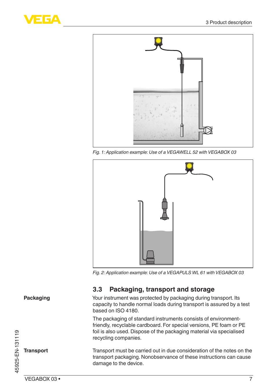 3 packaging, transport and storage | VEGA VEGABOX 03 User Manual | Page 7 / 28