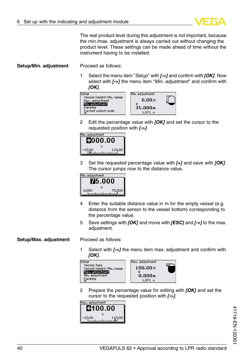 VEGA VEGAPULS 62 (≥ 2.0.0 - ≥ 4.0.0) 4 … 20 mA_HART four-wire Approval according to LPR radio standard User Manual | Page 40 / 84