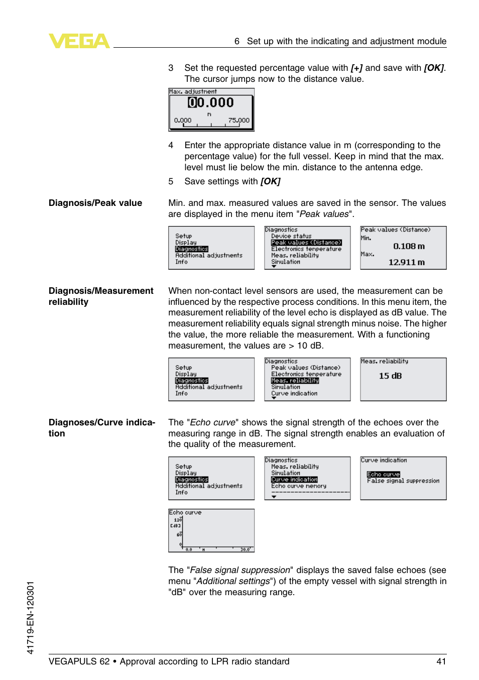 VEGA VEGAPULS 62 (≥ 2.0.0 - ≥ 4.0.0) 4 … 20 mA_HART four-wire Approval according to LPR radio standard User Manual | Page 41 / 84