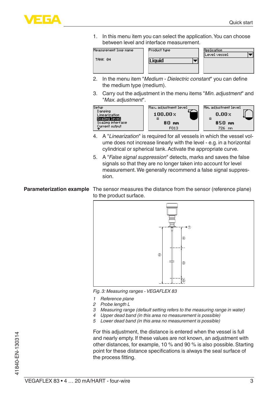VEGA VEGAFLEX 83 4 … 20 mA_HART - four-wire Polished version User Manual | Page 3 / 80