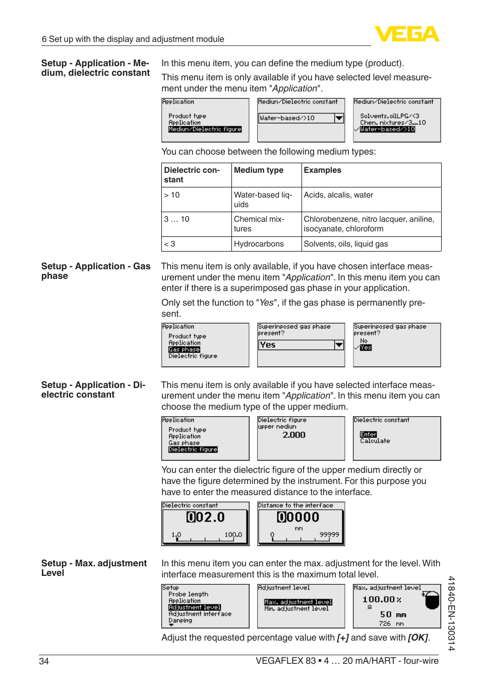 VEGA VEGAFLEX 83 4 … 20 mA_HART - four-wire Polished version User Manual | Page 34 / 80