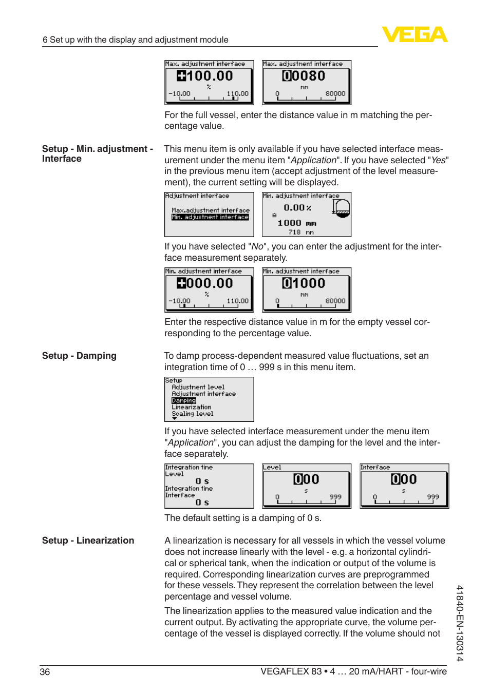VEGA VEGAFLEX 83 4 … 20 mA_HART - four-wire Polished version User Manual | Page 36 / 80