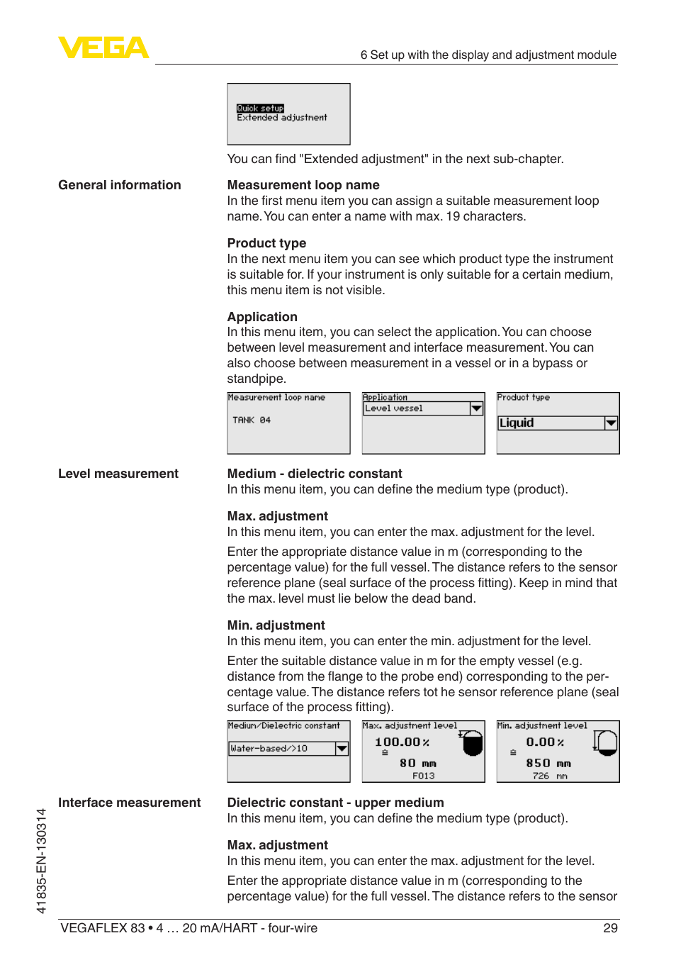 VEGA VEGAFLEX 83 4 … 20 mA_HART - four-wire PFA insulated User Manual | Page 29 / 80