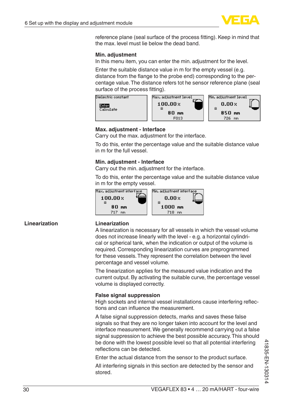 VEGA VEGAFLEX 83 4 … 20 mA_HART - four-wire PFA insulated User Manual | Page 30 / 80