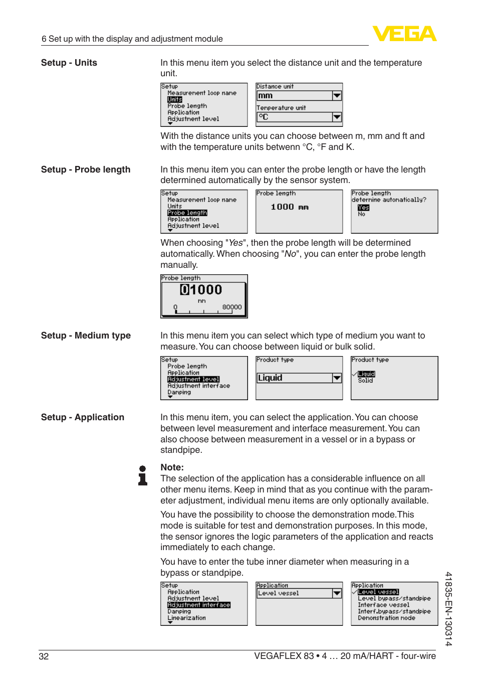 VEGA VEGAFLEX 83 4 … 20 mA_HART - four-wire PFA insulated User Manual | Page 32 / 80