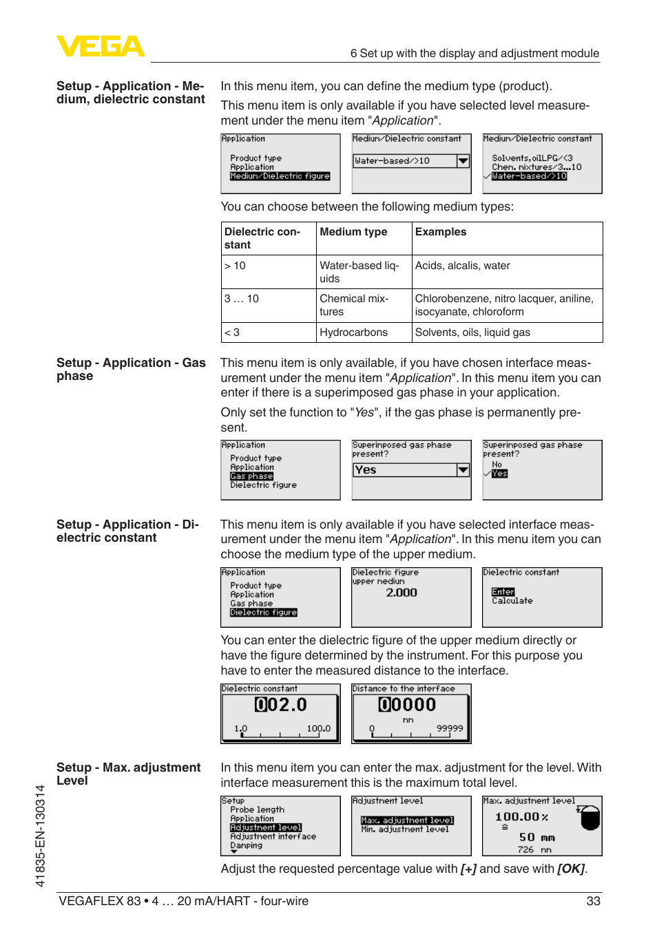 VEGA VEGAFLEX 83 4 … 20 mA_HART - four-wire PFA insulated User Manual | Page 33 / 80