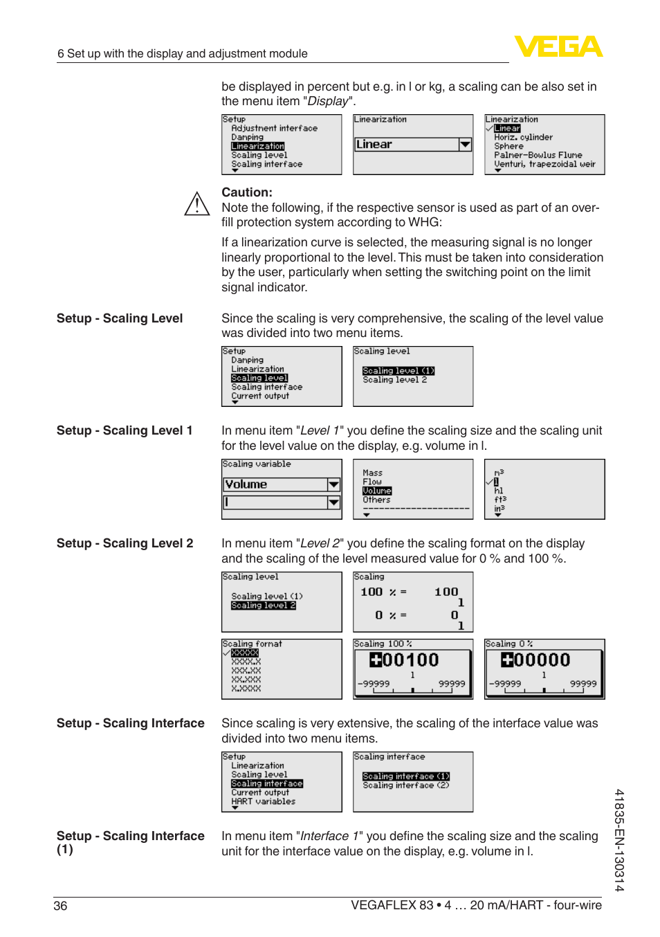 VEGA VEGAFLEX 83 4 … 20 mA_HART - four-wire PFA insulated User Manual | Page 36 / 80