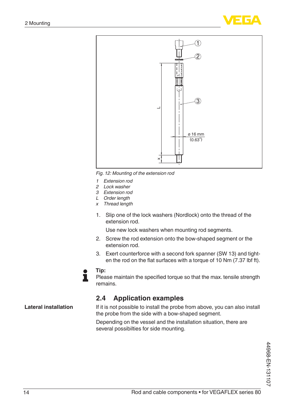 4 application examples | VEGA VEGAFLEX series 80 Rod and cable components User Manual | Page 14 / 24