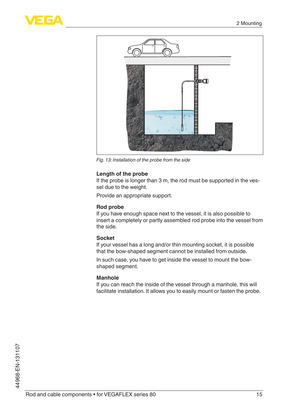 VEGA VEGAFLEX series 80 Rod and cable components User Manual | Page 15 / 24