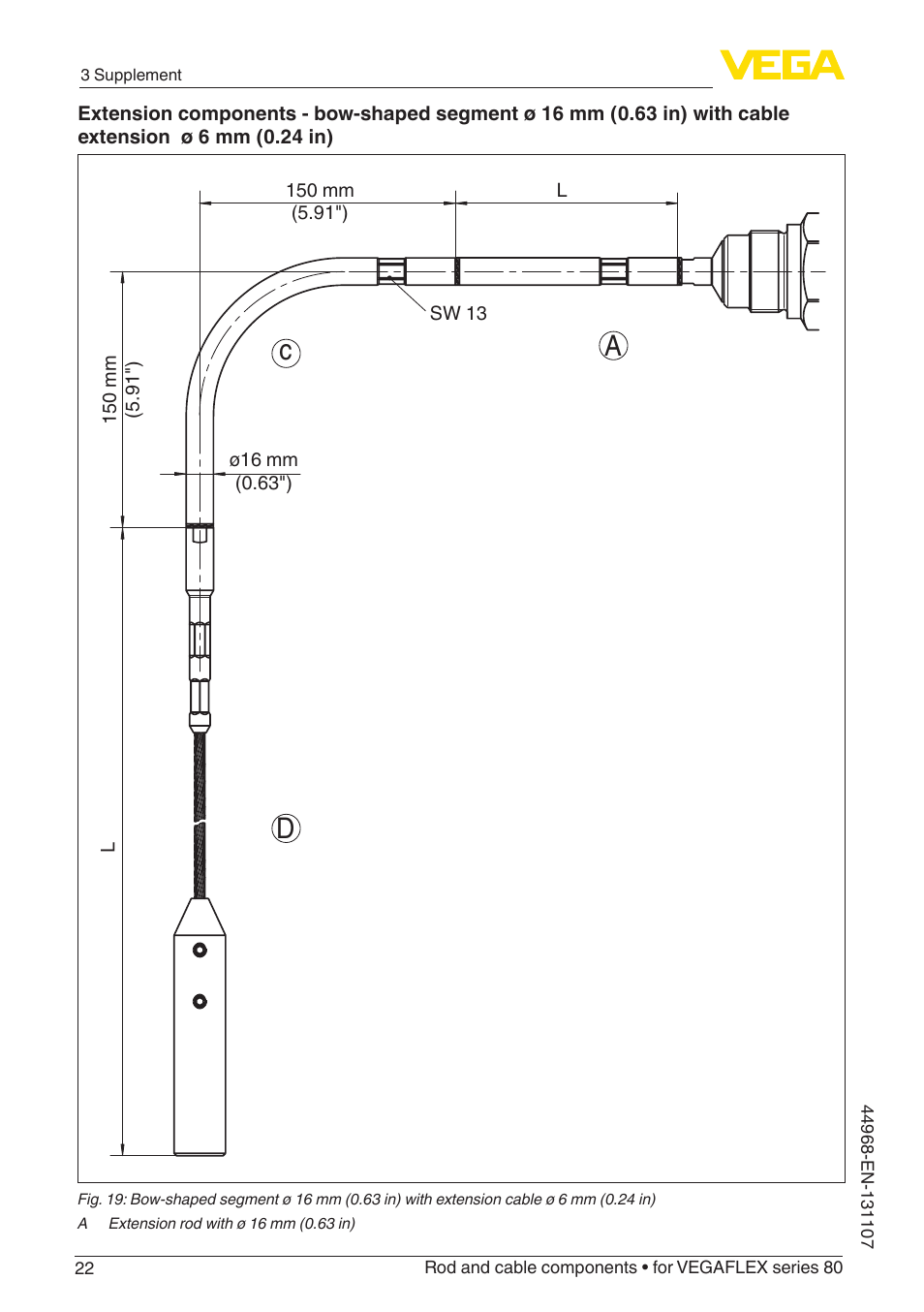 Ad c | VEGA VEGAFLEX series 80 Rod and cable components User Manual | Page 22 / 24