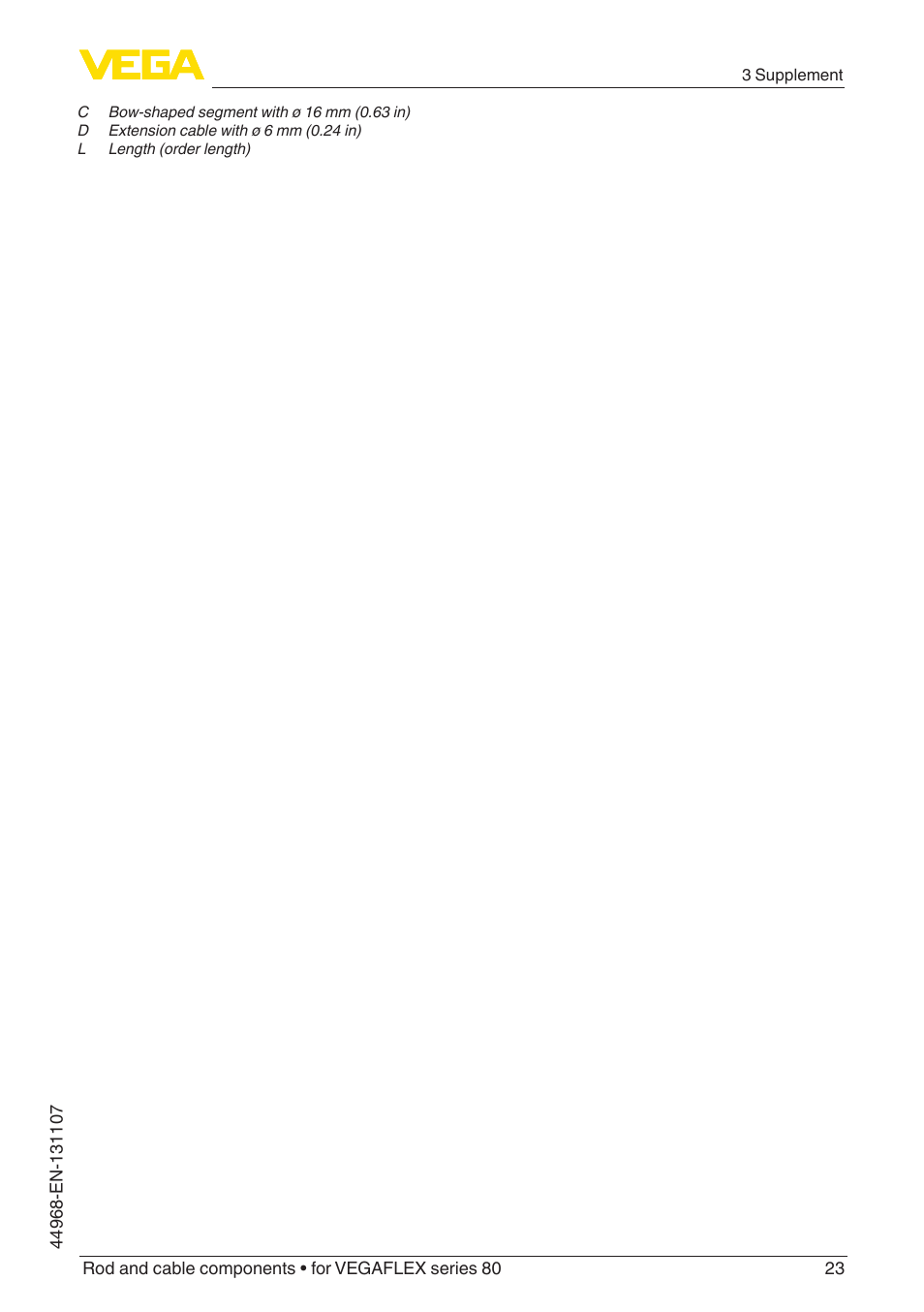VEGA VEGAFLEX series 80 Rod and cable components User Manual | Page 23 / 24