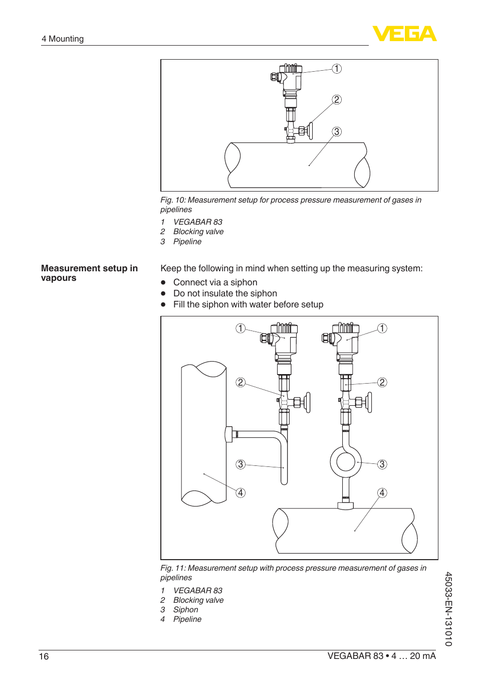 VEGA VEGABAR 83 4 … 20 mA - Operating Instructions User Manual | Page 16 / 80