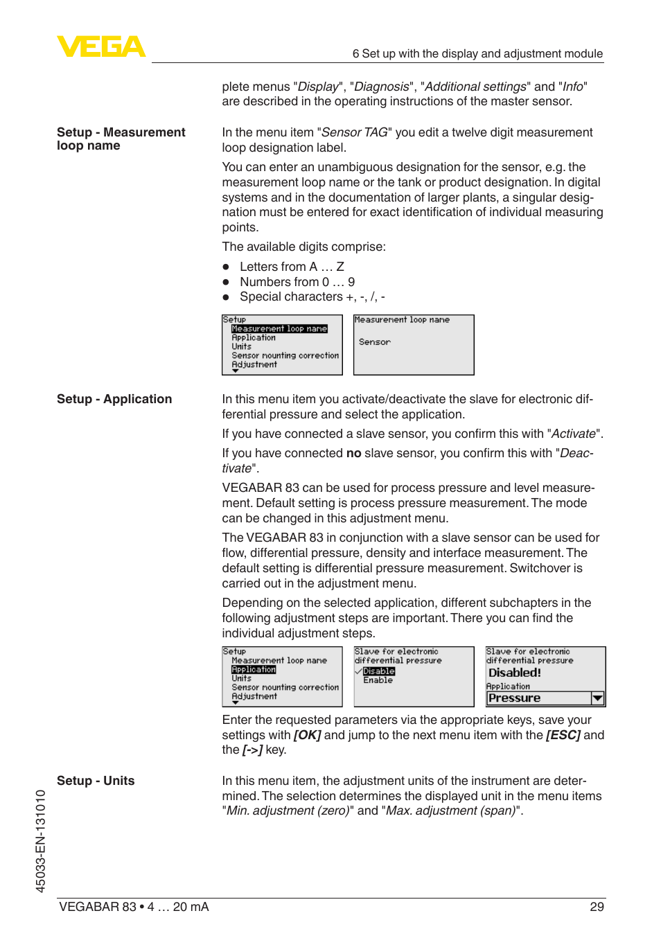 VEGA VEGABAR 83 4 … 20 mA - Operating Instructions User Manual | Page 29 / 80