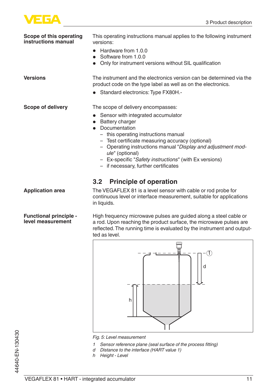 VEGA VEGAFLEX 81 HART - integrated accumulator User Manual | Page 11 / 88