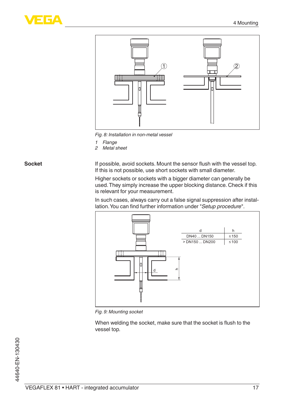 VEGA VEGAFLEX 81 HART - integrated accumulator User Manual | Page 17 / 88