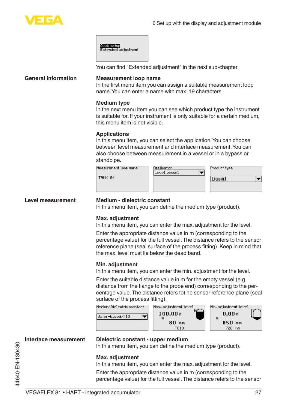 VEGA VEGAFLEX 81 HART - integrated accumulator User Manual | Page 27 / 88