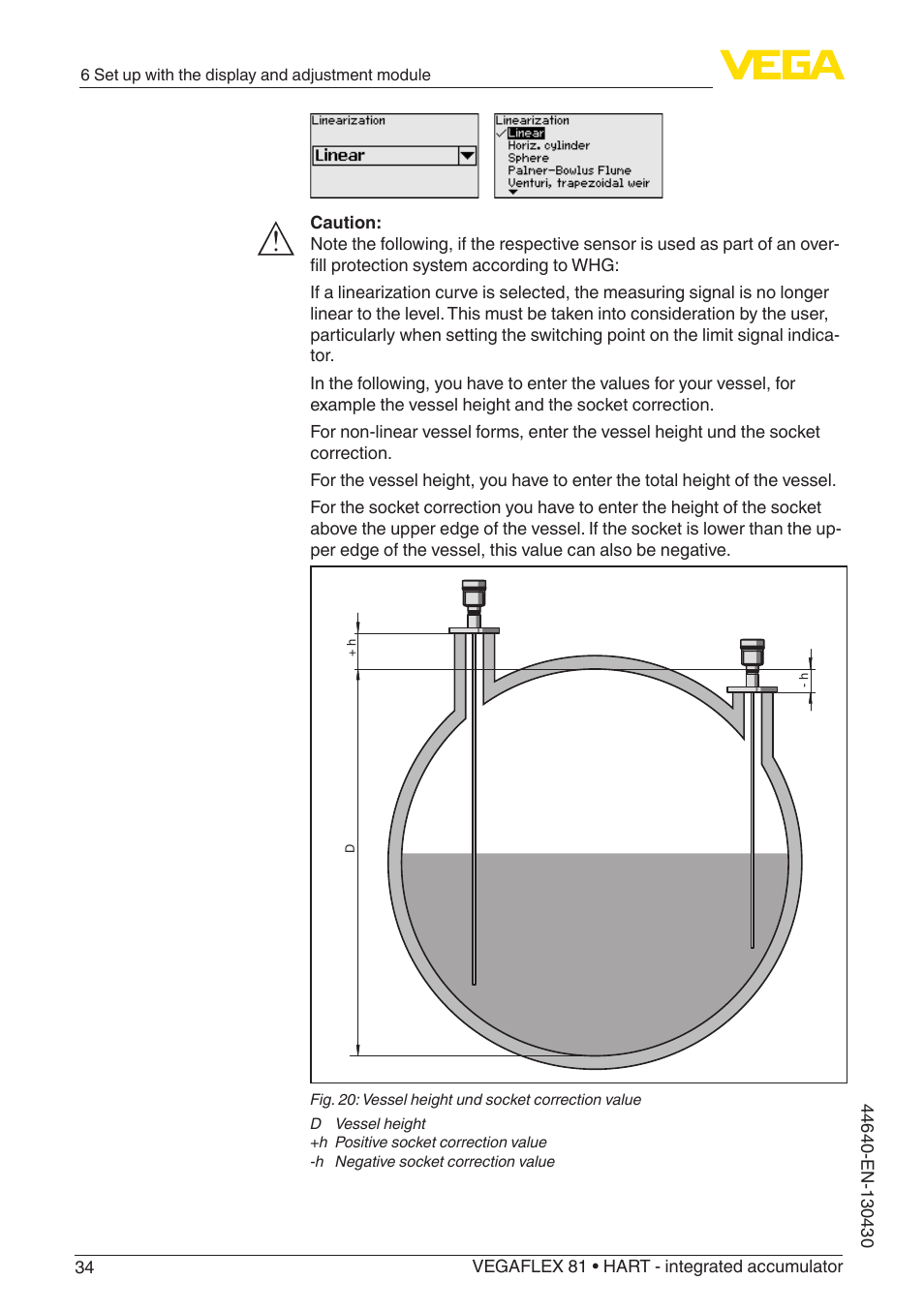 VEGA VEGAFLEX 81 HART - integrated accumulator User Manual | Page 34 / 88