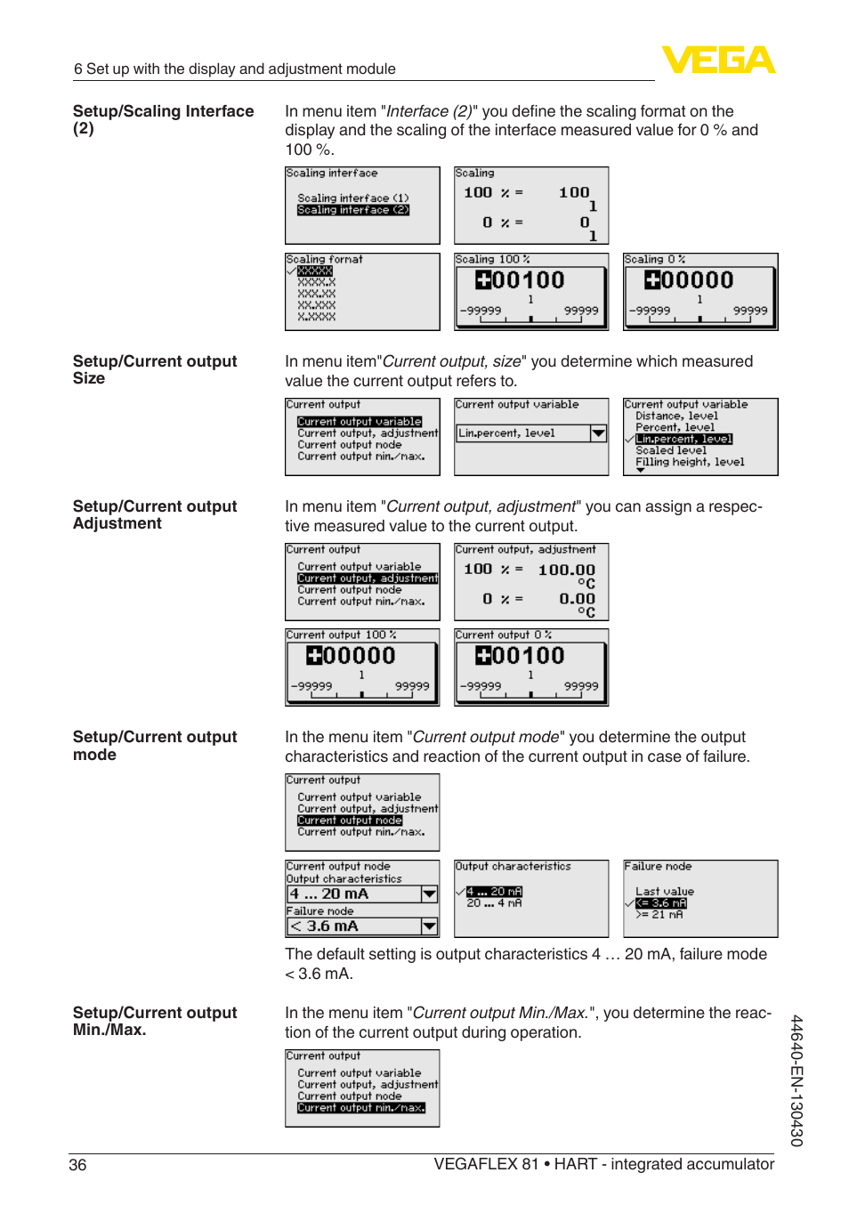 VEGA VEGAFLEX 81 HART - integrated accumulator User Manual | Page 36 / 88