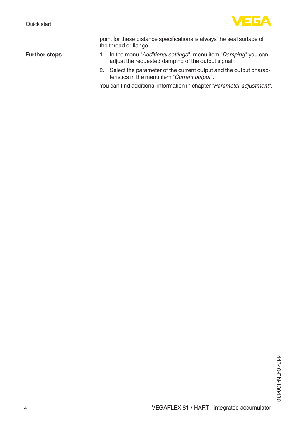VEGA VEGAFLEX 81 HART - integrated accumulator User Manual | Page 4 / 88