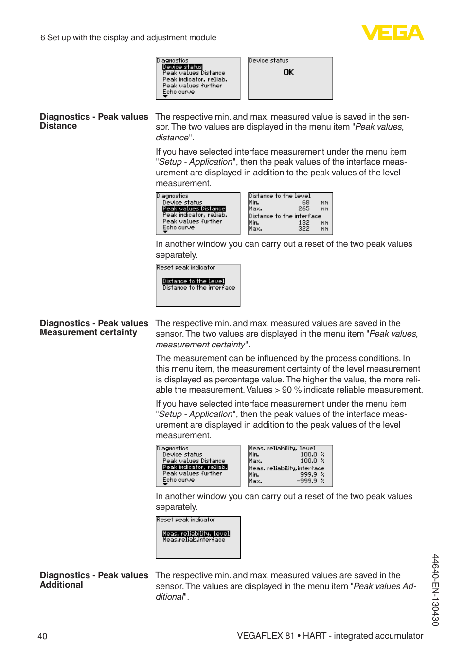 VEGA VEGAFLEX 81 HART - integrated accumulator User Manual | Page 40 / 88