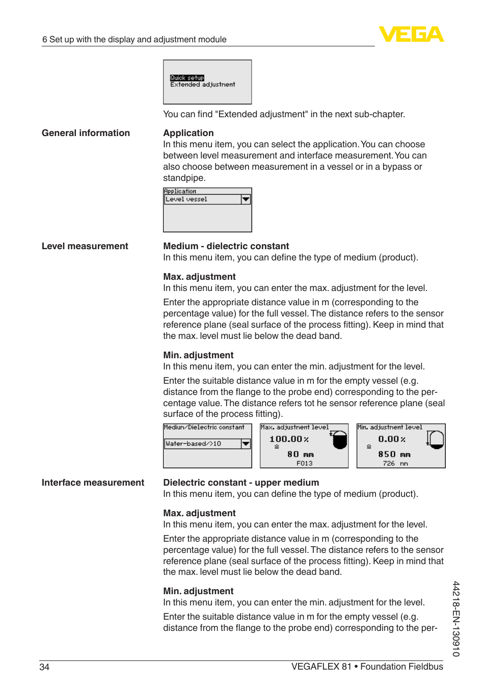 VEGA VEGAFLEX 81 Foundation Fieldbus User Manual | Page 34 / 108