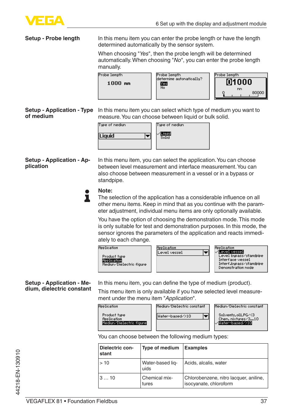 VEGA VEGAFLEX 81 Foundation Fieldbus User Manual | Page 37 / 108