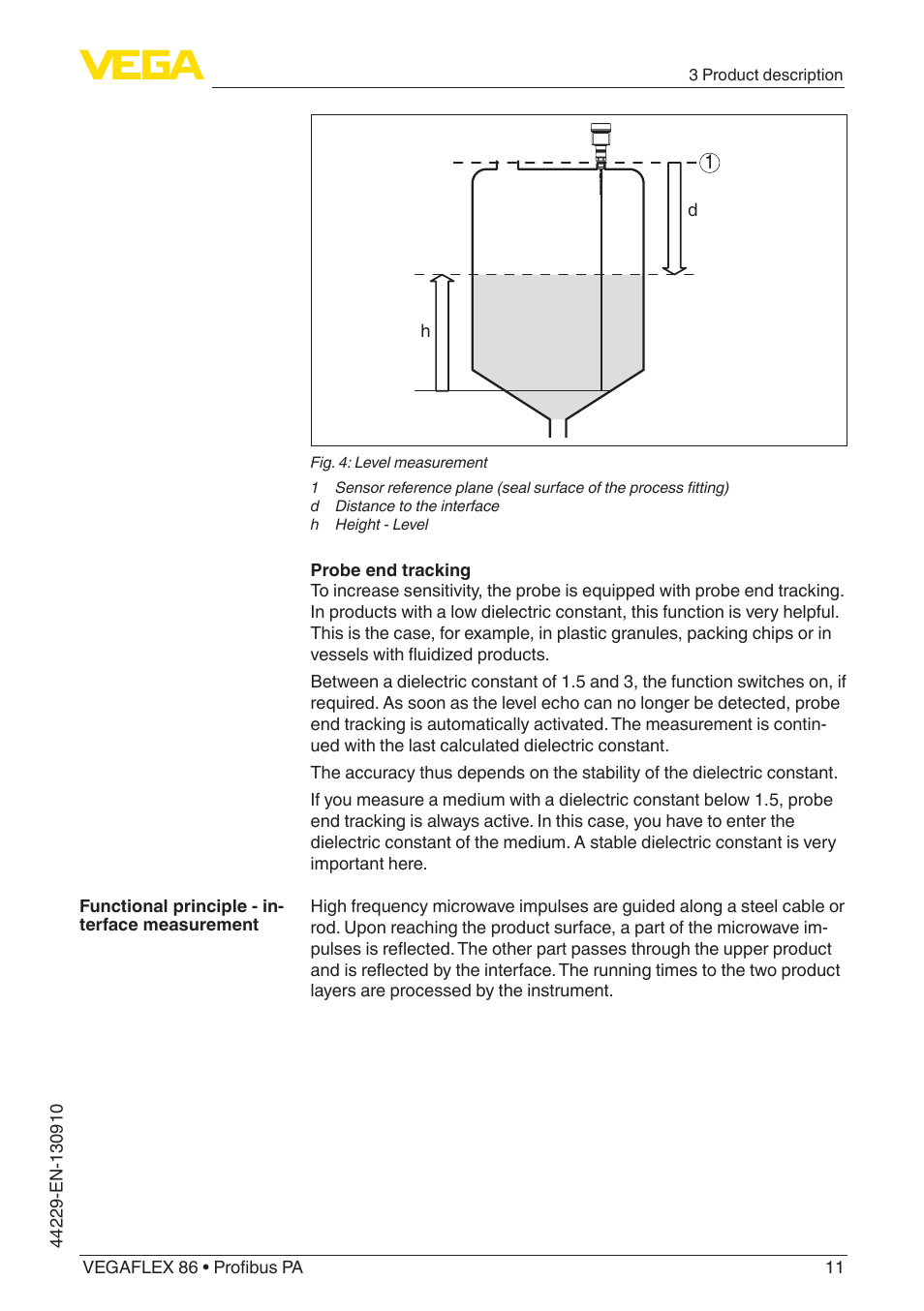 VEGA VEGAFLEX 86 Profibus PA Coax probe User Manual | Page 11 / 92