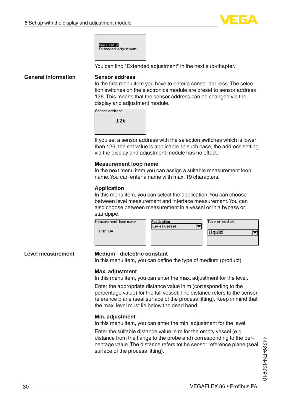 VEGA VEGAFLEX 86 Profibus PA Coax probe User Manual | Page 30 / 92